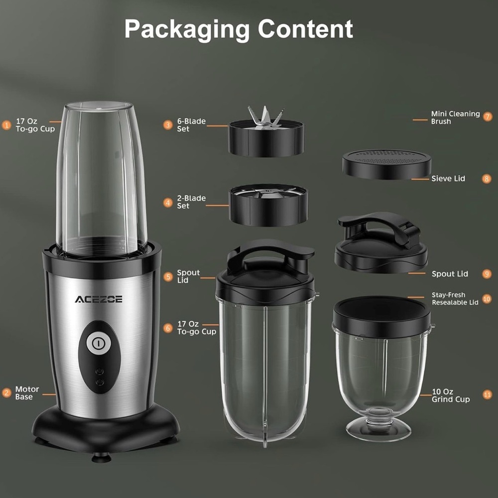 Acezoe Multi-Use Blender Set Potrable - Picture 2 of 5
